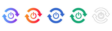 Power Refresh Cycle Icon Set vol 30545