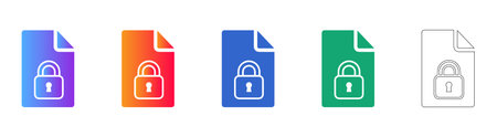 Secure Document File Protection Icons vol 30454
