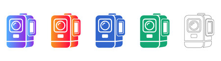 Compact Digital Camera scalable design Icon Set vol 1320