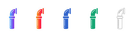 Small Pipe Section scalable design Icon Set vol 1247
