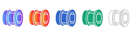 Industrial Pipe Coupling scalable design Icon Set vol 1392