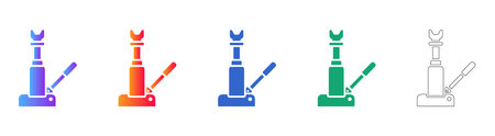 Industrial Hydraulic Jack scalable design Icon Set vol 1710