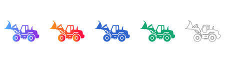 Wheel Loader Construction Machinery Icons vol 1906
