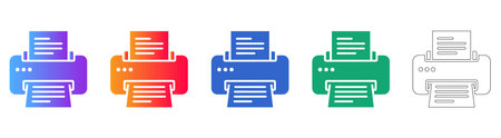 Desktop Printer Document scalable design Icon Set vol 1961
