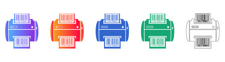 Industrial Label Printer scalable design Illustration vol 1957