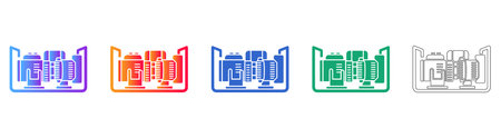 Industrial Machinery Engine scalable design Icon Set vol 1640