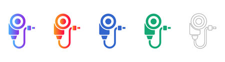 Angle Grinder Power Tool Icon Set vol 2375