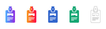 Staff Identification Badge Icon Set vol 2331