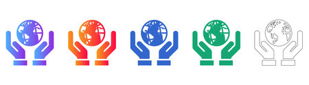 Global Hands Support scalable design Icon Set vol 2485
