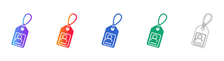 Vertical Personal ID Tag scalable design Set vol 2188