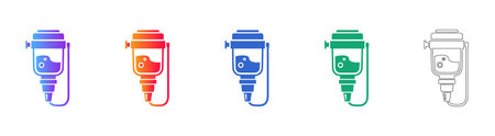 Medical IV Drip Bag and Infusion Line Icon Pack vol 2545