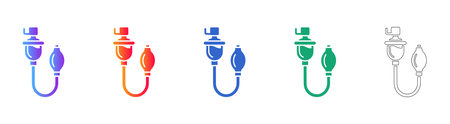 Manual Medical Suction Device scalable design Icons vol 2525
