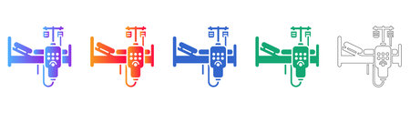 Hospital Bed Patient Monitoring Icons vol 2575