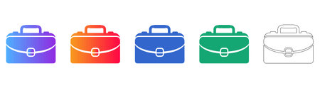 Professional Business Briefcase Icons Set vol 2694
