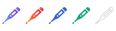 Digital Fever Thermometer Icons vol 2856