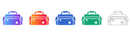 Paramedic Field Kit Bag Icons vol 2697のイラスト素材