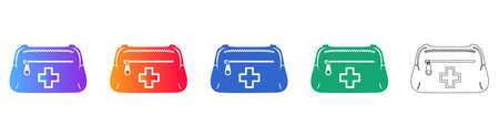 First Aid Kit Pouch Icons vol 2676