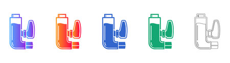 Asthma Inhaler Medical Icons vol 2709