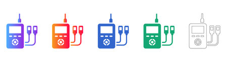 Portable Medical Monitoring Device Icons vol 2898