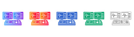 Advanced Medical Monitor Console Icon Set vol 2796