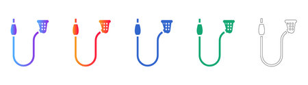 Medical Nebulizer Mask Icon Set vol 2819