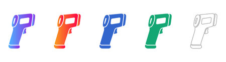 Digital Infrared Thermometer Icon Set vol 2996