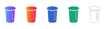 Scientific Graduated Cylinder Icon Set vol 3009