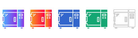 Modern Microwave Oven Appliance Icon Set vol 3027