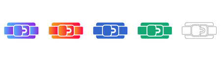 Modern Belt Buckle Icon Set vol 3133のイラスト素材