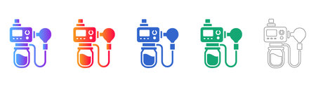 Medical Monitoring Pump Icons Set vol 3190