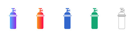 Industrial Gas Cylinder Icon Set vol 3373