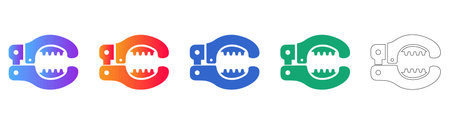 Professional Locking Pliers Icons in Vibrant Gradients vol 3293