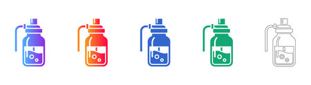 Gradient Water Bottle Icons Set vol 3212