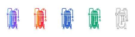 Industrial Mixing Vessel Icon Set vol 3330