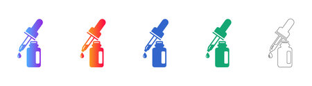 Dropper Bottle and Serum Icons Set vol 3240のイラスト素材