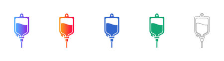 Medical Infusion Drip Bag Icons vol 3221のイラスト素材