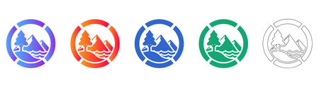 Mountain Landscape Nature Logo Icons vol 3470
