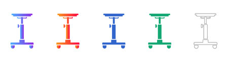 Adjustable Medical Stool Icon Set vol 3558