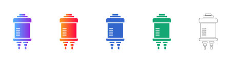 Industrial Process Filtration Unit Icons vol 3572
