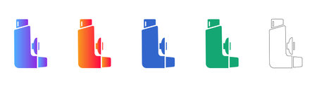 Asthma Puffer Inhaler Icon Set vol 3695