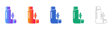 Medical Inhaler Icon Set for Asthma Treatment vol 3694