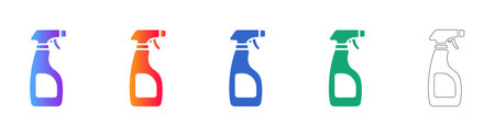 Cleaning Spray Bottle Icon Set vol 3825