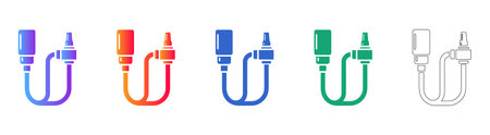 Medical Sensor and Probe Connector Icons Set vol 3867
