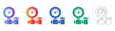 Control Valve Gauge Icon Set vol 3876