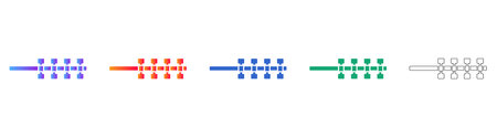 Horizontal Process Flowchart Icons vol 3965