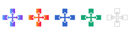Four Way Directional Arrow Icons for Navigation vol 24668のイラスト素材