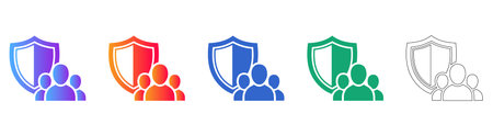 Group Security Shield Icons Set vol 24595のイラスト素材