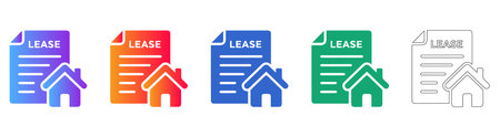 Real Estate Lease Agreement Icon Set for Documents vol 24724のイラスト素材