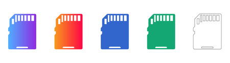 SD Memory Card Icon Set vol 24923