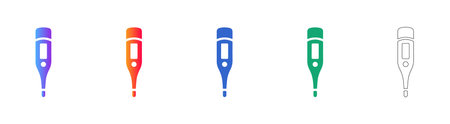 Electronic Clinical Thermometer Icons vol 3675